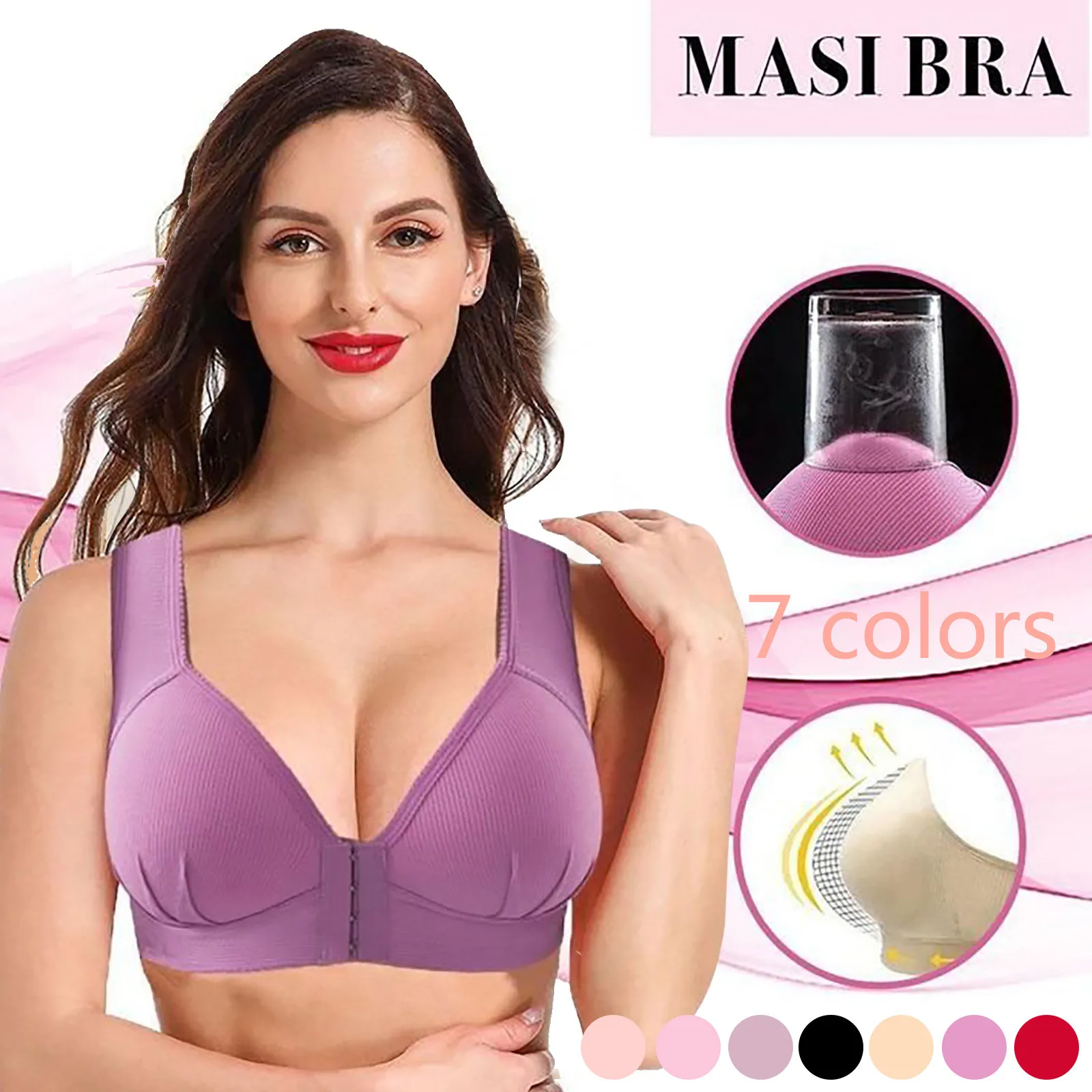 

2021 Womens Underwear Push Up Bra Wire Free Underwear One-Piece Bra Everyday Underwear Bra Breast Cover B C D Cup Large Size
