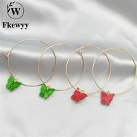 fkewyy fashion earrings for women designer jewelry gothic geometry accessories dangle butterfly earrings pink fashion jewellery