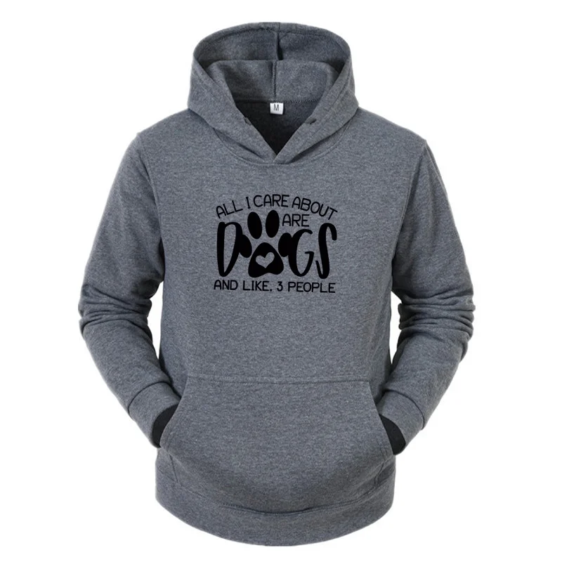 

All I Care about Are Dogs Slogan Hoodies Dog Mom Paw Graphic Funny Top Sweatshirt Casual Autumn Tumblr Aesthetic Hooded Pullover