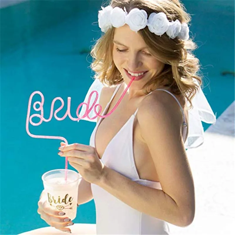 Креативные многоразовые трубочки с буквами пластиковые соломинки для