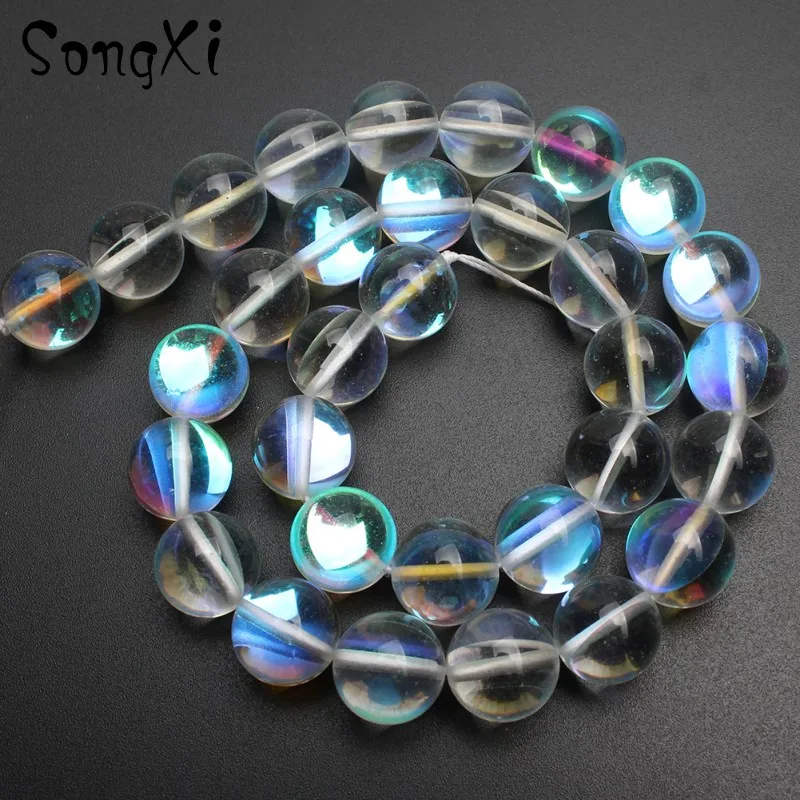 Натуральные яркие блестящие круглые бусины для самостоятельного изготовления