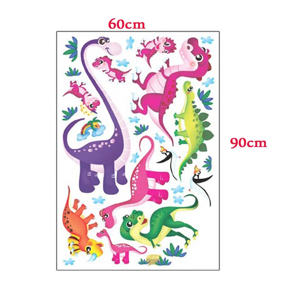 

Cartoon Dinosaur Wall Stickers for Kids Rooms Animal Jungle Zoo Tree Mural Decals Nursery Baby Room Home Decoration
