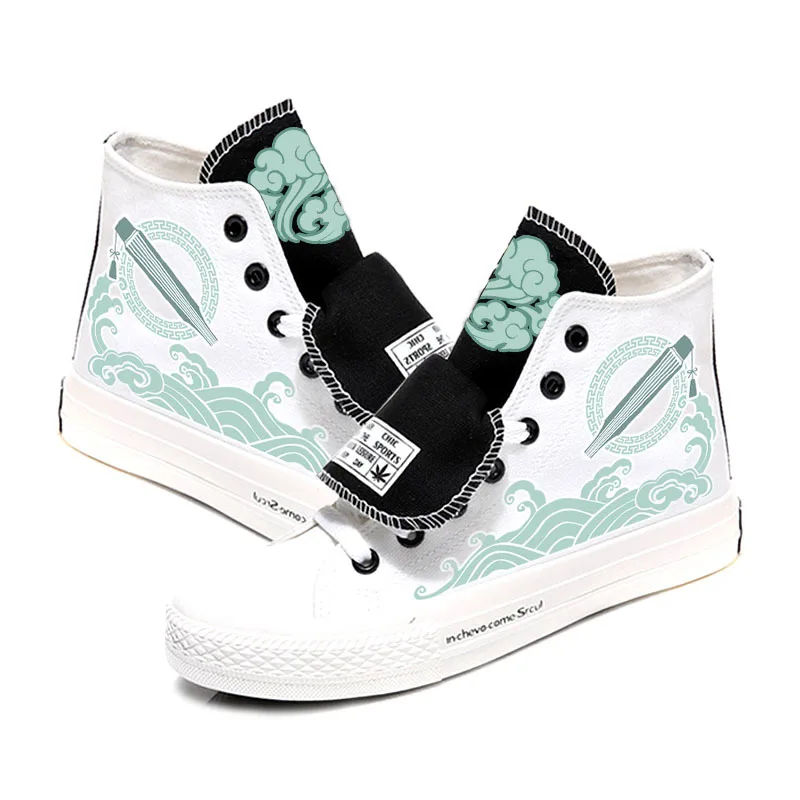 Комплект из парусиновых кроссовок с высокой подошвой для мужчин и женщин аниме