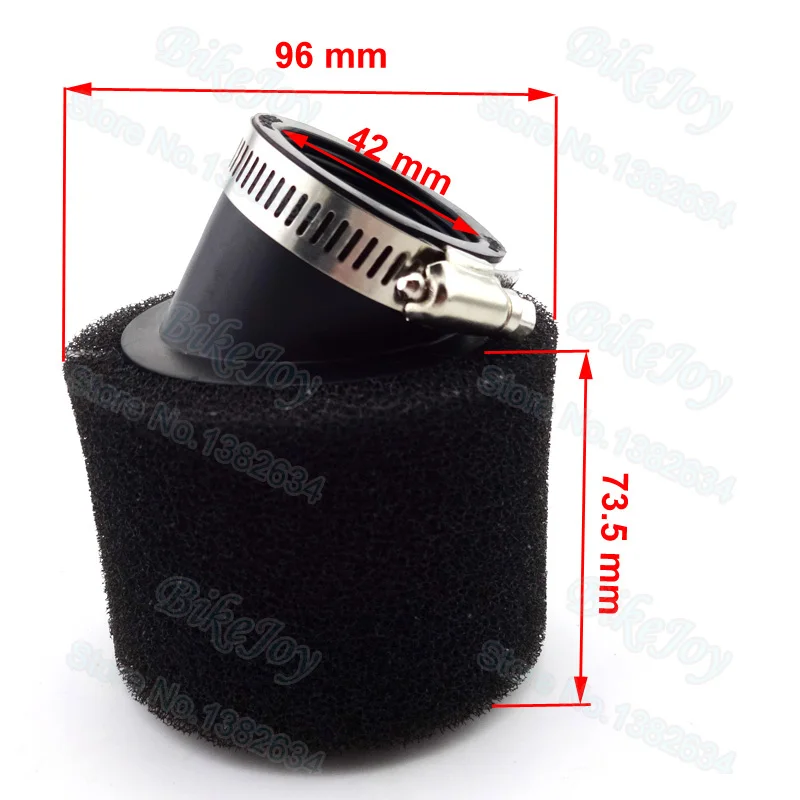 Угловой воздушный фильтр 42 мм двухслойный Поролоновый очиститель 125cc 140cc CRF KLX для