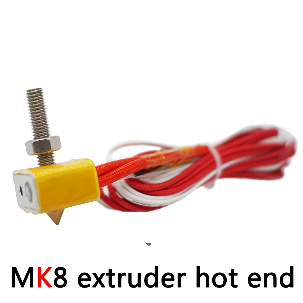 3D Printer Parts MK8 Extruder Print Head 1.75/0.4mm Nozzle Aluminum Heat Block 12v/24v MK8 Hotend