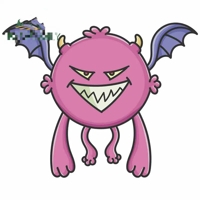 

13 см x 10,5 см для фиолетового Летающий «летучая мышь» из мультфильма Монстр Смешные автомобильные наклейки Водонепроницаемый тела для украш...