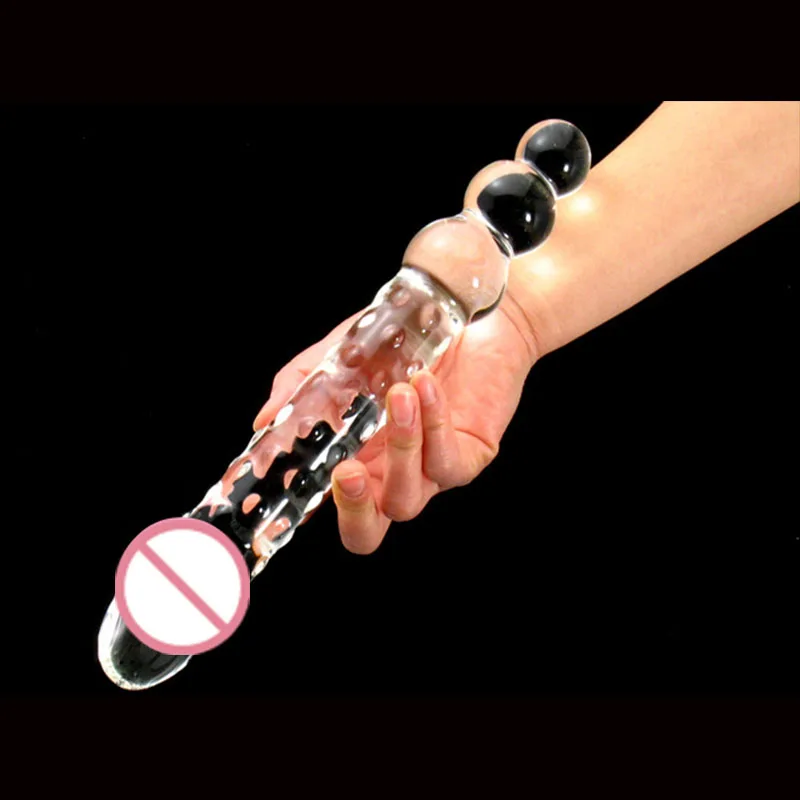 Очень длинный прозрачный стеклянный анальный фаллоимитатор Массажная пробка