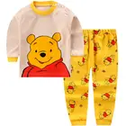 Комплект нижнего белья из хлопка для мальчиков и девочек, Осенняя детская одежда, длинные штаны, домашняя одежда для новорожденных