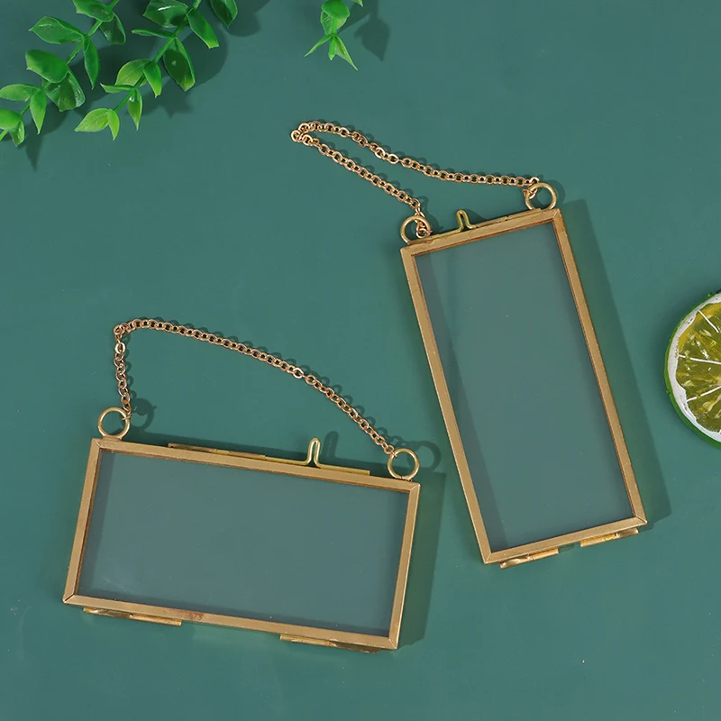 Античная латунь подвесная металлическая фоторамка Стекло портрет Винтаж висит