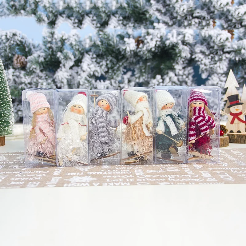 

Knitted Angel Dolls Christmas Pendants Hanging Figurine Ornaments Holiday Decor
