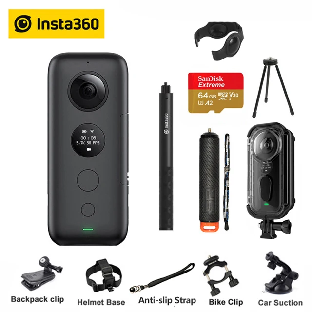 Insta360 One X Экшн-камера VR 360 панорамная видеокамера 5,7 K ONE X gps умный пульт дистанционного управления чехол - Цвет: Bundle 7