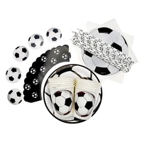 football theme disposable tableware set napkin plates cups soccer pattern boy birthday party baby shower cake deco supplies