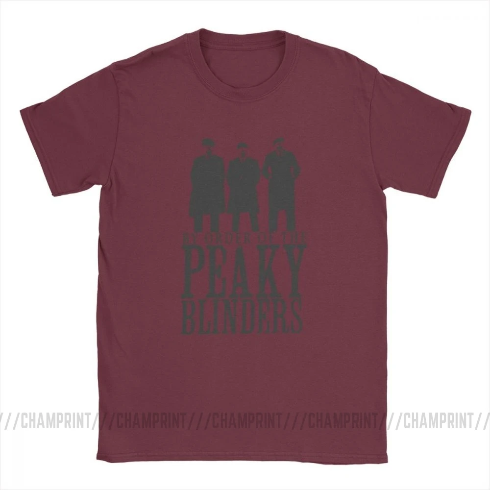 Peaky Blinders, Мужская футболка, Arthur Thomas, TOMMEE, Shelby, летние топы, короткий рукав, Повседневная футболка с круглым вырезом, хлопок, футболки размера плюс - Цвет: Бургундия