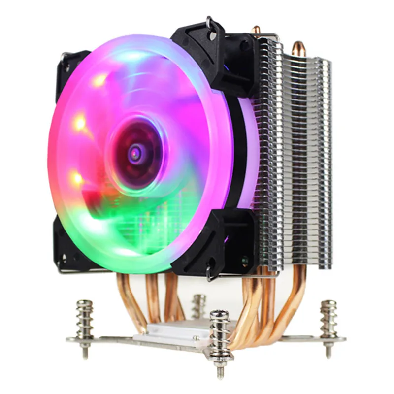 3 4 контактный RGB светодиодный кулер для процессора тепловая труба 12 в 9 см