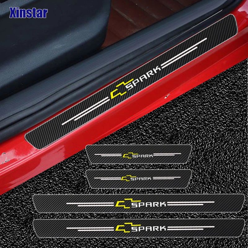4 шт. автомобильные наклейки из углеродного волокна для Chevrolet Spark|Наклейки на