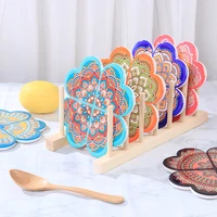 creative flower printed non slip insulated place mat mandala floral patternheat insulated dinning table mats coffee cup pads