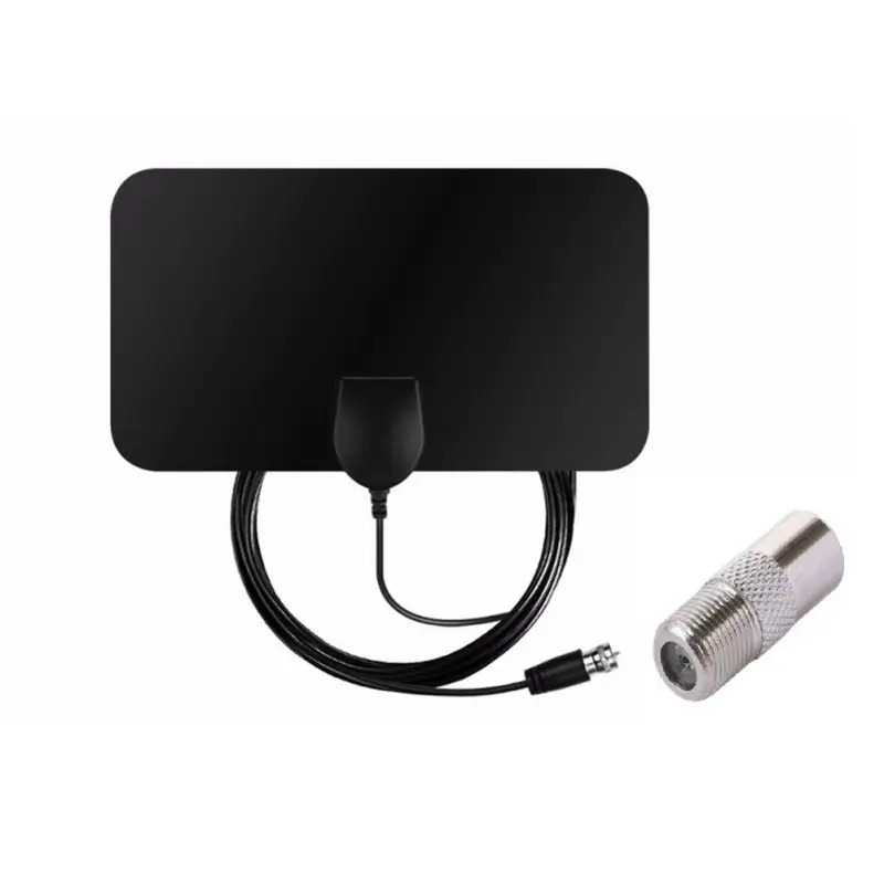 BLACK Крытый 4K 25 дБ высокой усиления высокой четкости цифровой ТВ антенна ЕС штекер мини высокой четкости цифровой ТВ антенна DVB-T2 - Цвет: BLACK