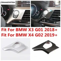 wood grain carbon fiber accessories for bmw x3 g01 2018 2021 x4 g02 2019 2021 car start stop button decor frame cover trim