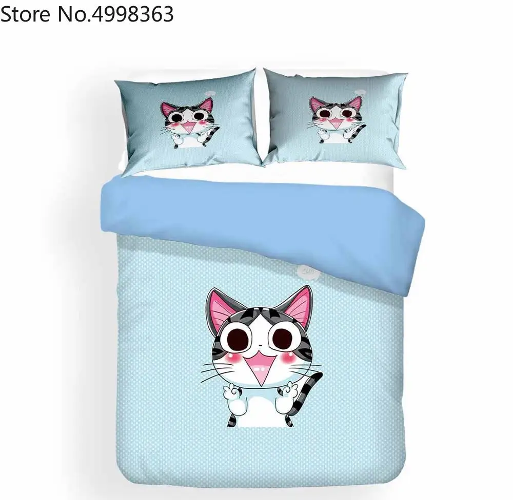 Комплект постельного белья для детей в спальню с милыми кошками наволочка