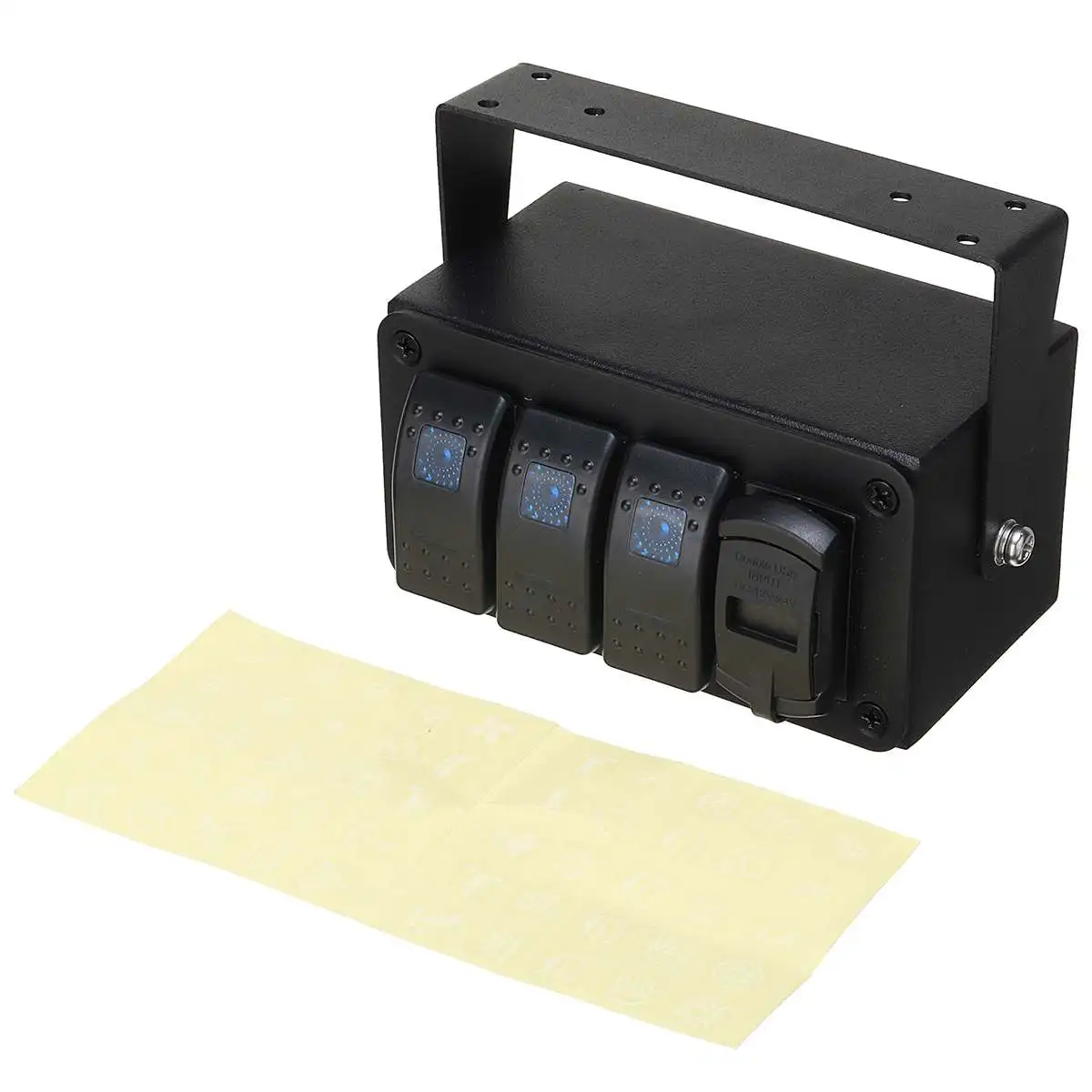 

NEW Waterproof Marine Boat Rocker Switch Panel 3 Gang LED Rocker Switch Panel Kit 12V/24V Circuit Breaker Dual USB Slots Light