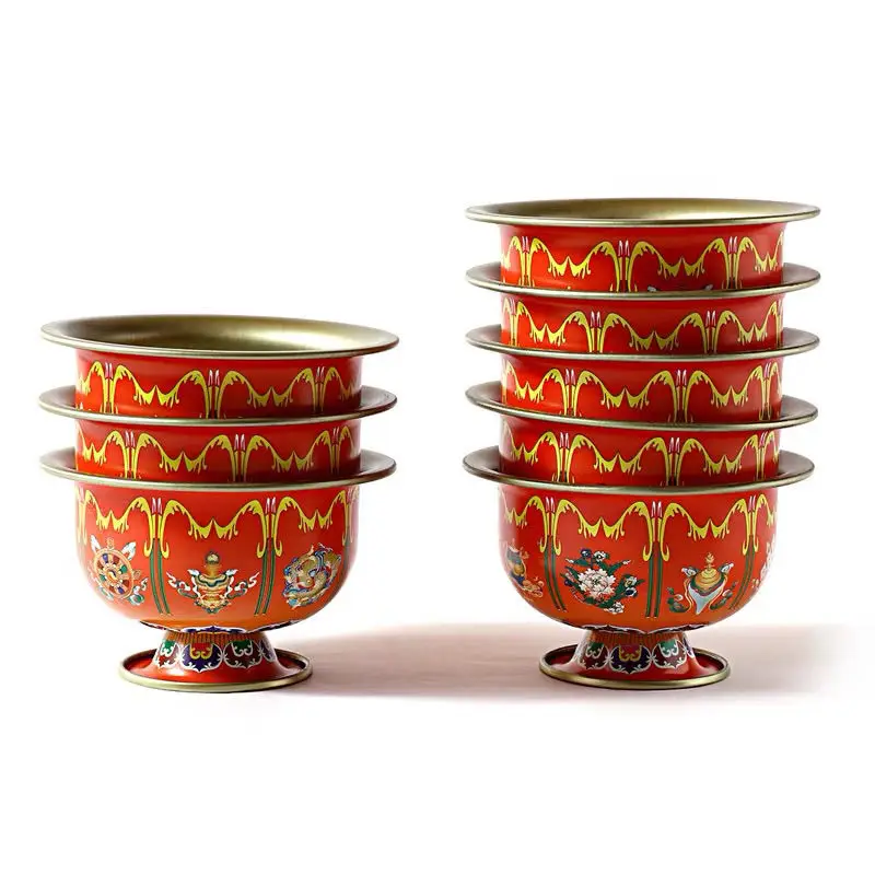 

8 шт. тибетские чаши «Будда» Тантра талисман стаканчики для очистки воды чашка для чистой воды Буддийские принадлежности стакан Дхарма чаша