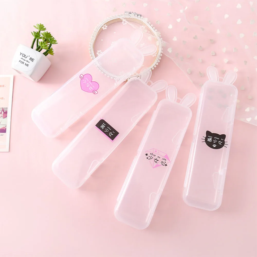 Простой Прозрачный Футляр чехол с кроличьими ушками на многофункциональный