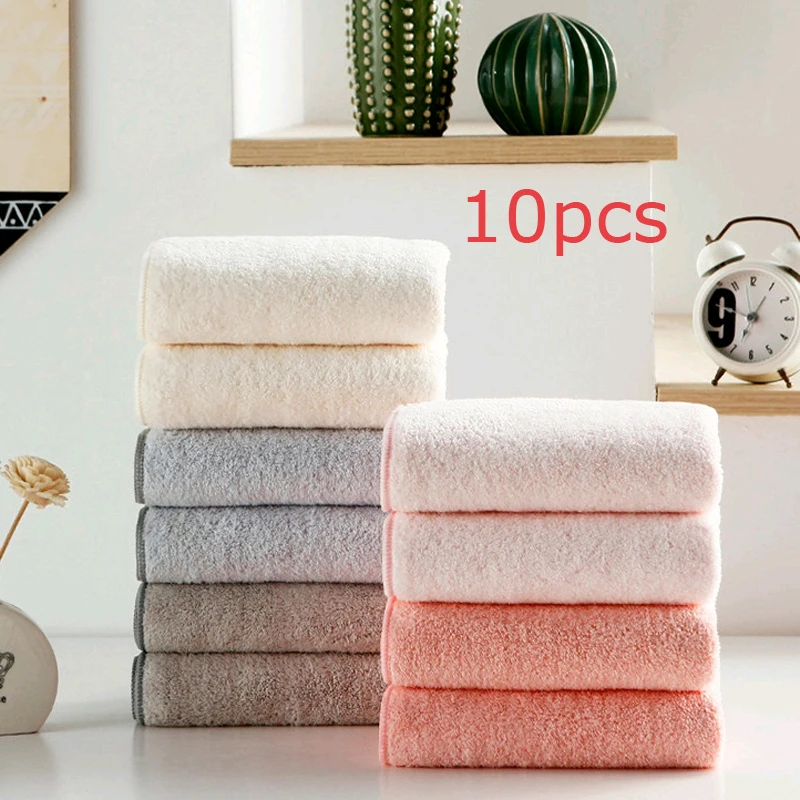 

10 Pieces Of Super Soft Coral Velvet Face Towel Hotel Bath Towel Hand Washing Towel Portable Terry Towel Multifunctional Towel