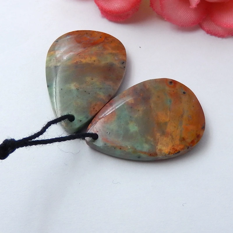 Серьги женские с натуральным зеленым опалом серьги каплями бижутерия из