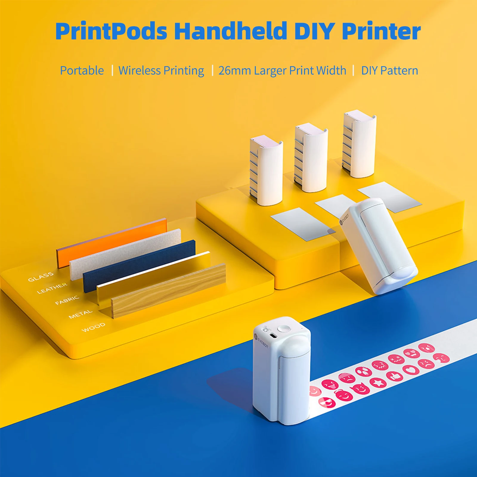 Портативный мини принтер EVEBOT PrintPods струйный для татуировок с чернильным