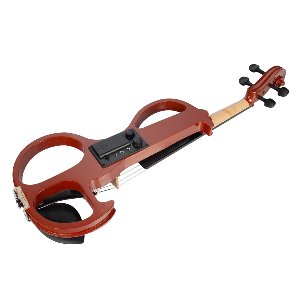 NAOMI Silent Electric Solid Wood Violin Ebony Fittings Size 4/4 Full Fiddle Set w/ Rosin+Headphone+Brazilwood Bow+Case | Спорт и