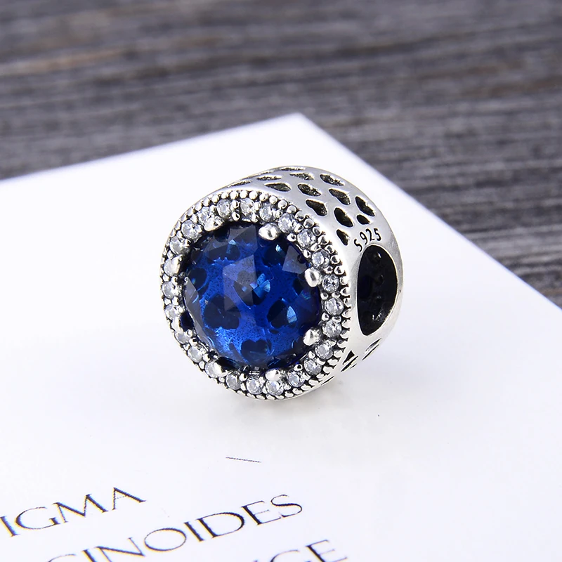 Шарм-бусина из серебра 925 пробы с кристаллами и цирконием отверстие 4 5 мм 17 цветов