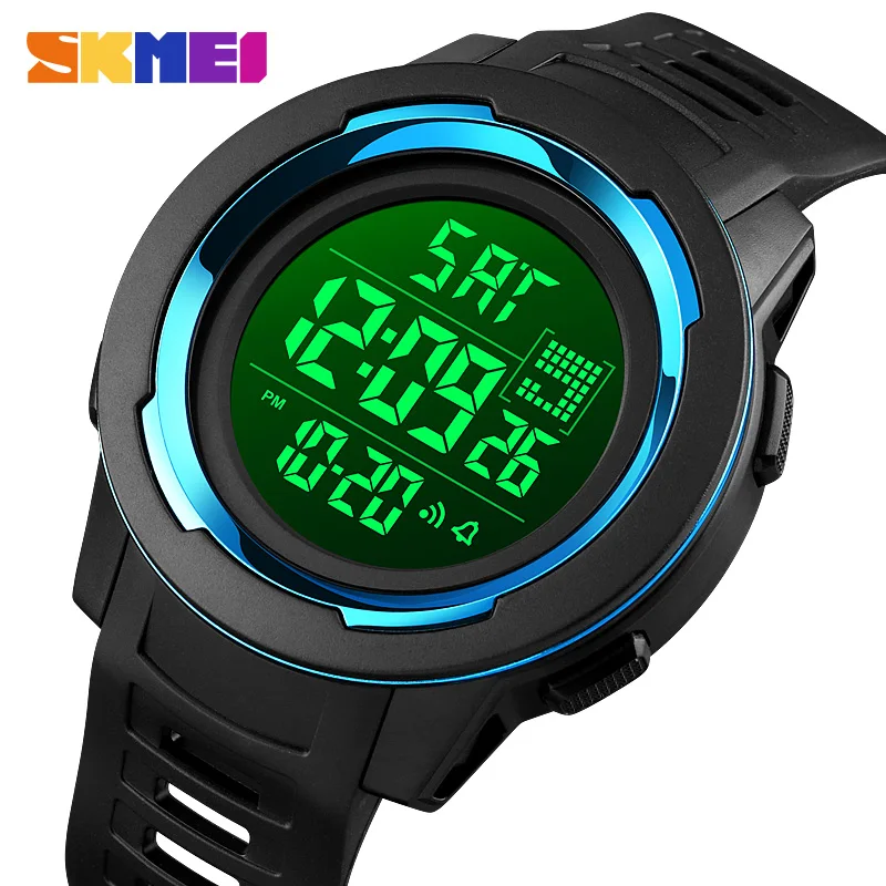 

SKMEI Sport Watch Men Multifunction 5Bar Waterproof PU Strap LED Display Watches Chrono Digital Wristwatch Relogio Masculino