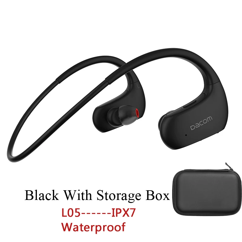 L05 Black Storage DACOM спортивные Bluetooth наушники беспроводные IPX7 водонепроницаемые наушники стерео бас гарнитура Hands-free с микрофоном для телефона - Цвет: L05 Black Storage