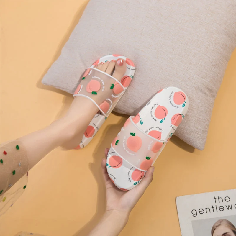 

Summer Slippers Women Shoes Cartoon Fruit Strawberry Pineapple Peach Girls Ladies Comfortable Flip Flops Beach Slide Sandals