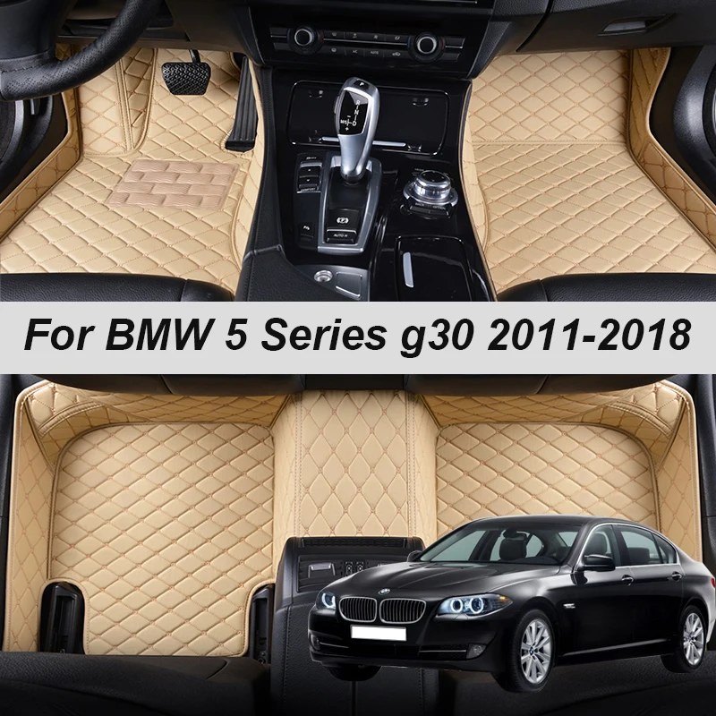 

Кожаные автомобильные коврики на заказ для BMW 5 серии g30 2011 2013 2009 2010 2014 2016 2018, коврики, коврики, подкладки для ног, аксессуары