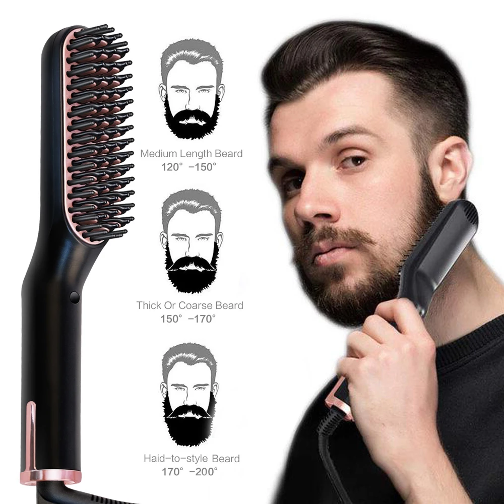 

Men’s Beard Straightener Brush Portable Beard Straightening Comb Electric Straightening Hair Iron Smoothing Hair Hot Comb