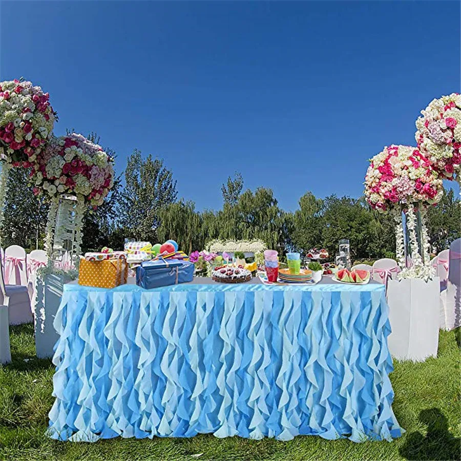 Table Skirt Tulle for Wedding Decoration Baby Shower Birthday Banquet Party Skirting 180x77cm | Дом и сад