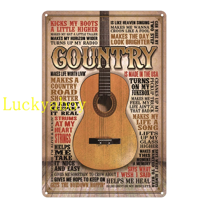 

Music Rock N Roll Metal Poster Tin Sign Vintage Metal Plate Sign Bar Man Cave Decorative Plaque Room Interior Decoration New A17