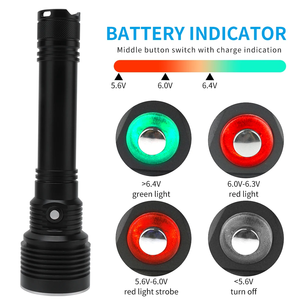 Фонарик BORUiT D170 для погружения с аквалангом оригинальный супермощный