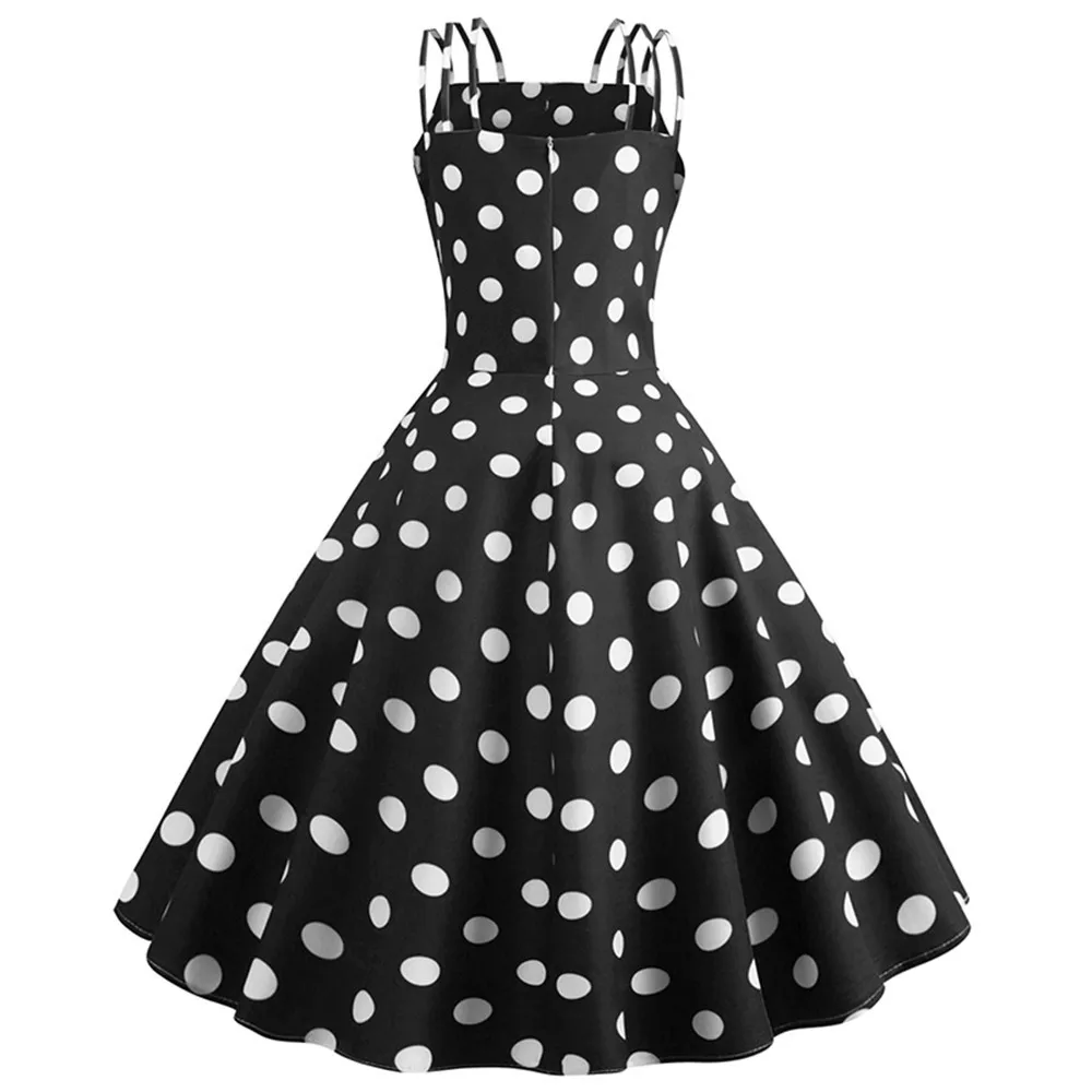 Женское винтажное платье в горошек голубое свободное стиле ретро 50s 60s лето