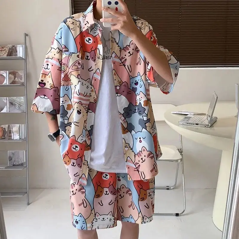 

Summer Mens Clothing PATTERN Smart Casual Beach HOLIDAY Gothic Short Free Shipping Shirt Sweat Suit Bodybuilding Romper Men