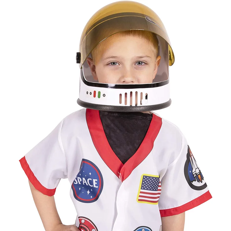 Casco espacial de juguete para ni&ntilde;os, sombrero de astronauta, accesorio de disfraz de pl&aacute;stico para juegos de rol divertidos, fiesta de cumplea&ntilde;os, Nave espacial con visera-2