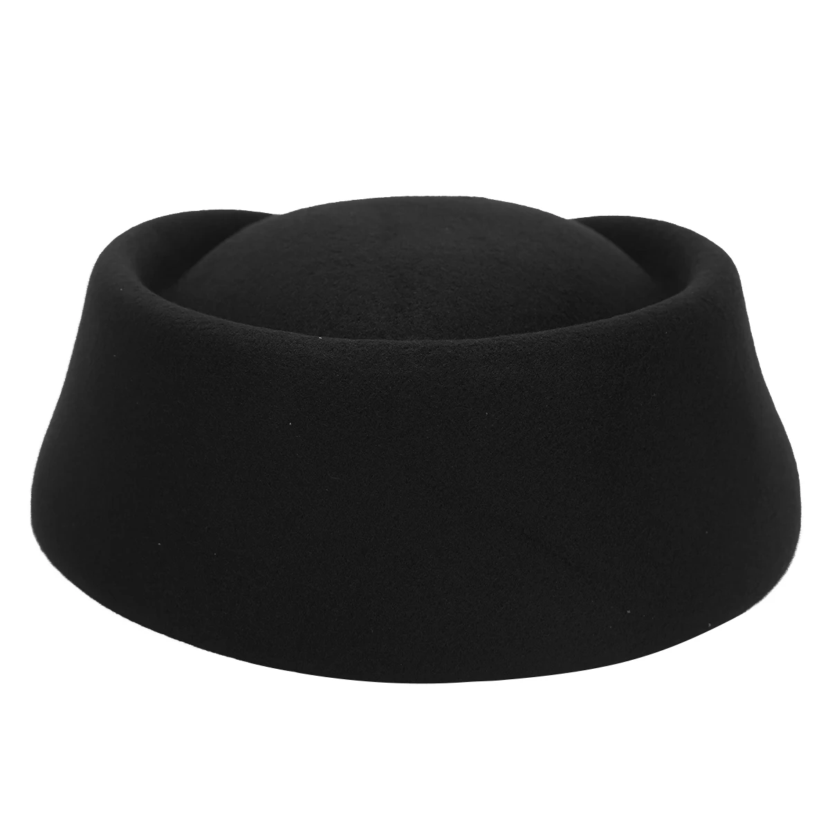 Imitation Wool Felt Stewardess Air Hostesses Pillbox Hat Millinery Teardrop Fascinator Base Cap for Cosplay Costume Accessories