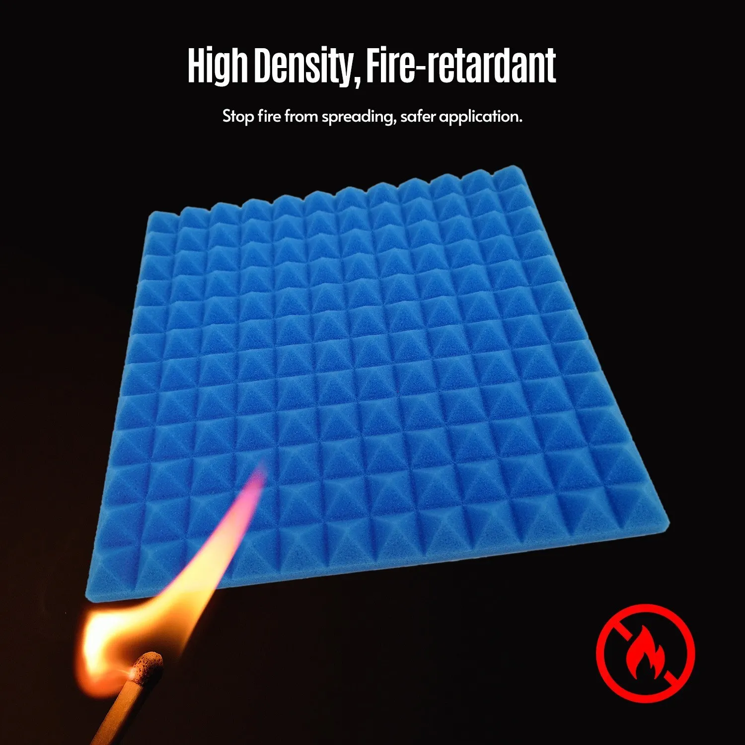 

12pcs 12*12*1inch High Density Studio Acoustic Foams Panels Sound Insulation Foam Fire Retardant for Studio KTV Broadcast Family