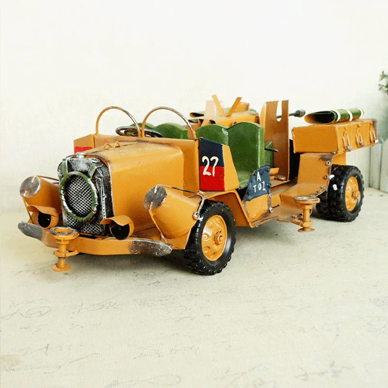 

American Style Jungle Chariot Miniature Model Retro Metal Ornament Home Decor Iron Motorcycle Crafts Kids Toy Birthday Gifts