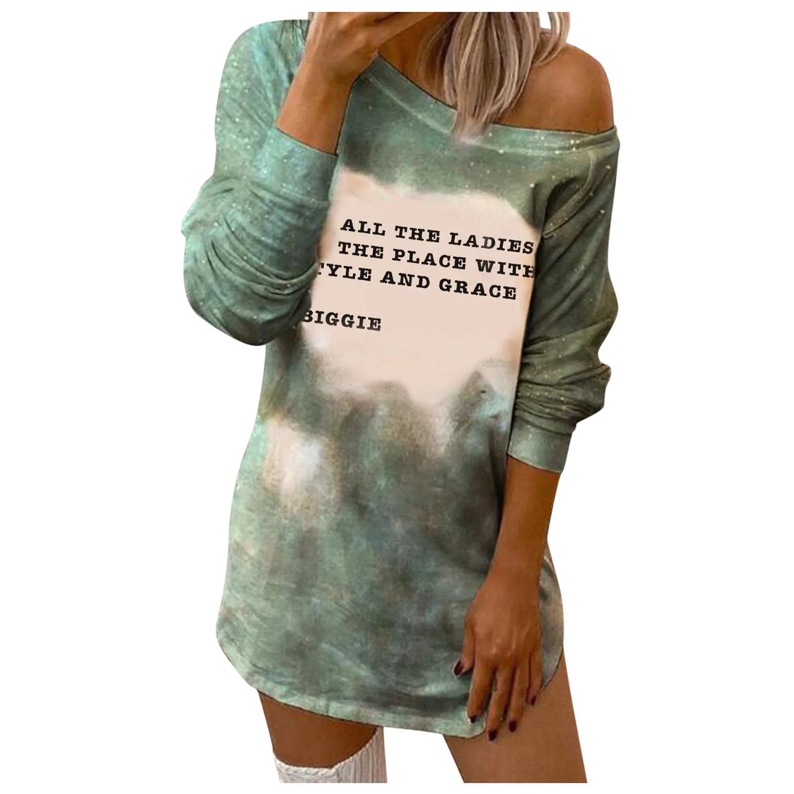 Женский свитшот с буквенным принтом свободные короткие пуловеры длинными