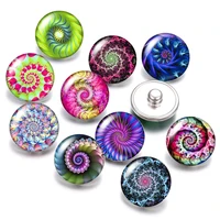 beauty rotating patterns hearts 18mm snap buttons 10pcs mixed round photo glass cabochon style for snap button jewelry