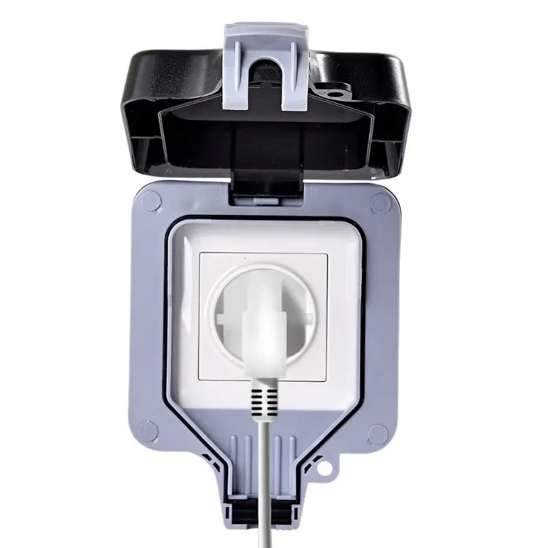 External Outdoor IP66 1 Slot Wall Socket Dustproof Surface-Mounted Protective Contact Weatherproof Adapter with Hinged for | Обустройство