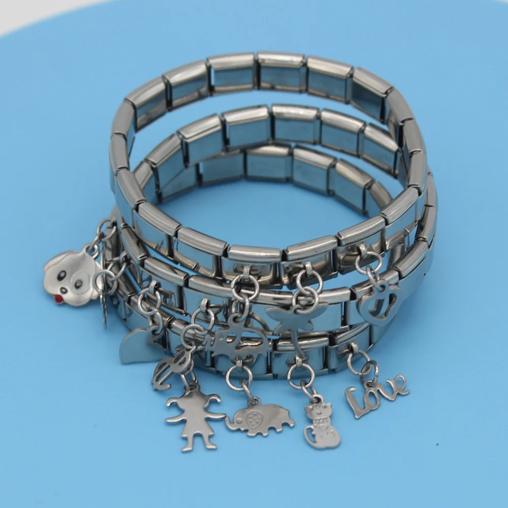 Hapiship 2018 9mm Width Original Daisy Elephant Heart Dog Love High-end Charm Fit Bracelet Stainless Steel Jewelry Making DJ034 | Украшения
