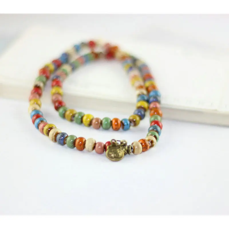 Y001 BIGBING Jewelry Green Colorful Ceramic Beads Layered Bracelet Fashion High Quality |
